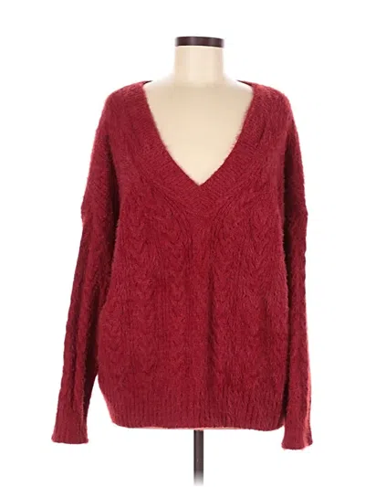 Pre-owned Lucky Brand Pullover Sweater In Red