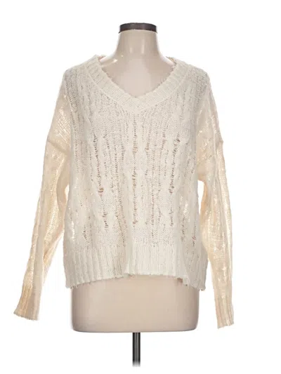 Pre-owned Lucky Brand Pullover Sweater In White