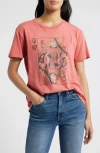 Lucky Brand Queen Of Hearts Graphic T-shirt In Pink