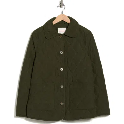 Lucky Brand Quilted Corduroy Barn Jacket In Green