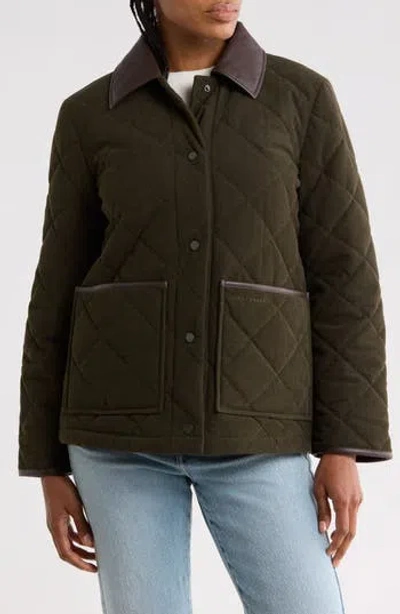 Lucky Brand Quilted Corduroy Jacket In Green