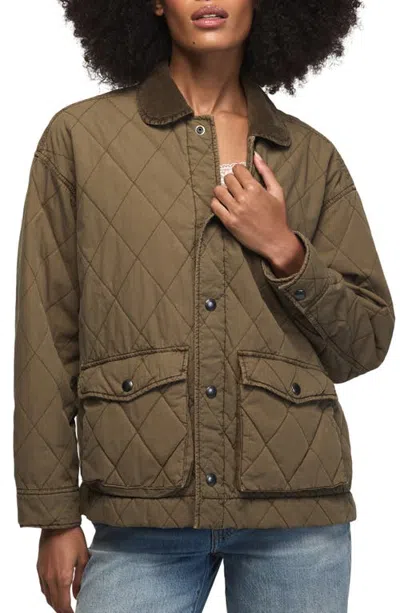 Lucky Brand Quilted Jacket In Brown