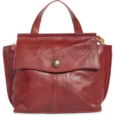Lucky Brand Rach Leather Crossbody Bag In Red Ochre Goat Crumble Oil