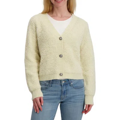 Lucky Brand Raglan Sleeve Bouclé Cardigan In White