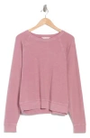 Lucky Brand Raglan Waffle Top In Rose