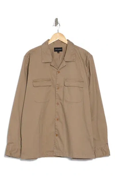 Lucky Brand Rancher Stretch Cotton Sateen Shirt Jacket In Caribou
