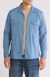 Lucky Brand Rancher Stretch Cotton Sateen Shirt Jacket In Provincial Blue