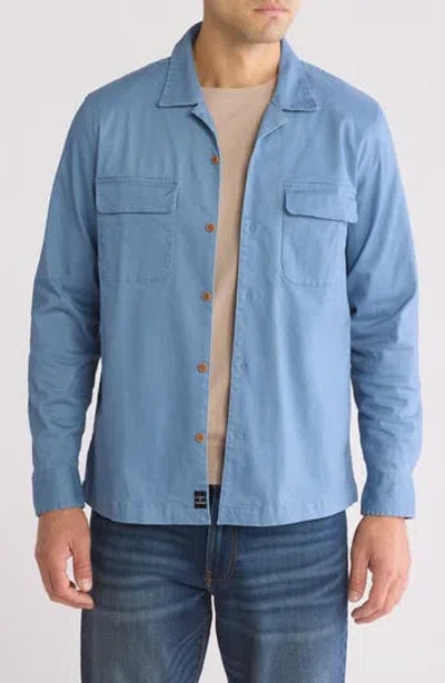 Lucky Brand Rancher Stretch Cotton Sateen Shirt Jacket In Provincial Blue