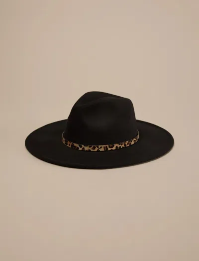 Lucky Brand Ranger Hat With Leopard Band In Black