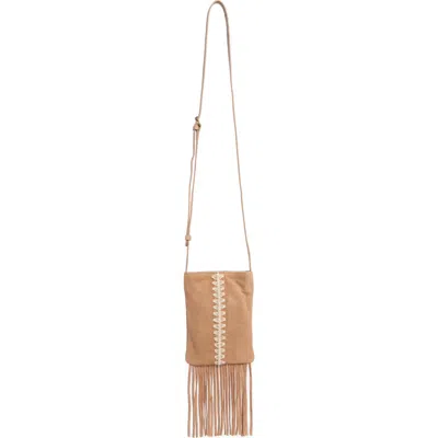 Lucky Brand Rayy Fringe Leather Crossbody Bag In Tuscany Soft Cow Suede Le