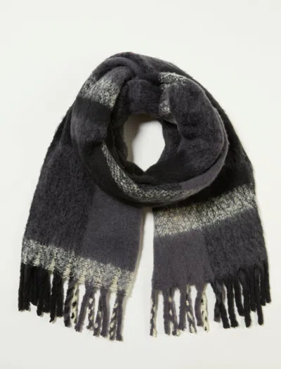 Lucky Brand Recycled Blanket Scarf In Black