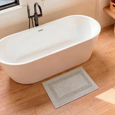 Lucky Brand Renee Reversible Bath Rug In Harbor Mist Grey
