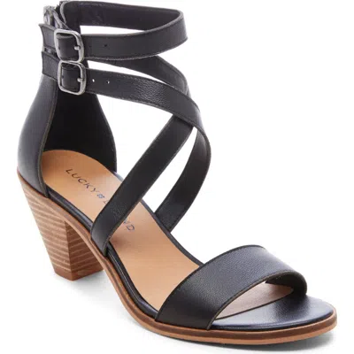 Lucky Brand Ressia Double Ankle Strap Sandal In Black