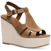 Lucky Brand Ressica Womens Leather Open Toe Wedge Sandals In Brown