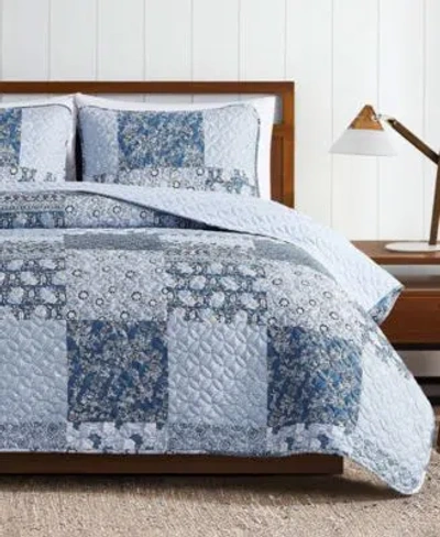 Lucky Brand Reversible Printed 3 Piece Quilt Sets In Blue