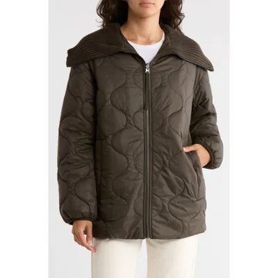 Lucky Brand Reversible Quilted Jacket In Green