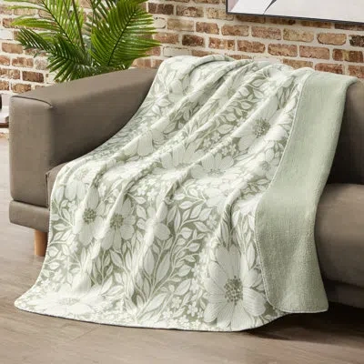 Lucky Brand Reversible Throw Blankets In Green