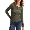 Lucky Brand Ribbed Henley In Green