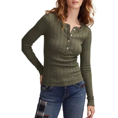 LUCKY BRAND LUCKY BRAND RIBBED HENLEY
