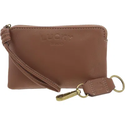 Lucky Brand Rila Womens Logo Leather Wristlet Handbag In Multi