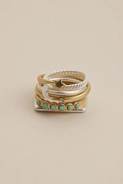 Lucky Brand Ring Stack In Gold