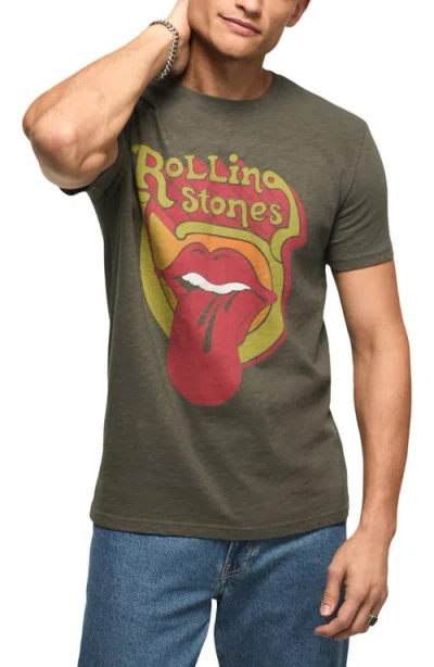 Lucky Brand Rolling Stones Graphic Cotton T-shirt In Gray