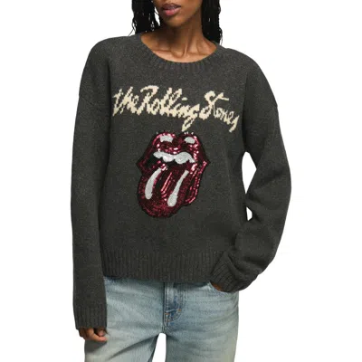 Lucky Brand Rolling Stones Sequin Sweater In Gray