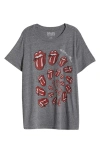 Lucky Brand Rolling Stones Spiral Boyfriend T-shirt In Medium Heather Grey