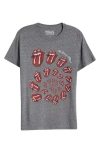 Lucky Brand Rolling Stones Spiral Boyfriend T-shirt In Medium Heather Grey