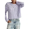 Lucky Brand Romantic Mixed Stitch Sweater In Sweet Lavendar