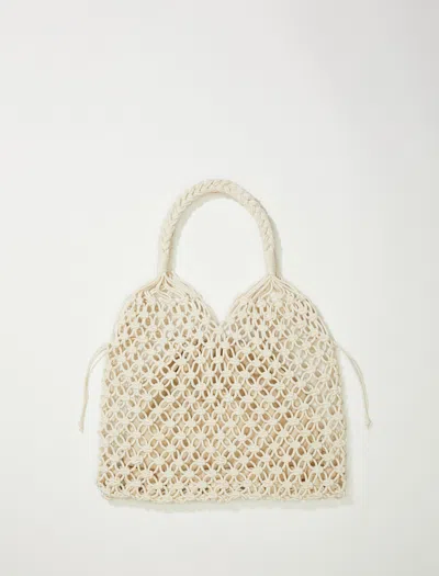 Lucky Brand Rope Macrame Market Tote In White
