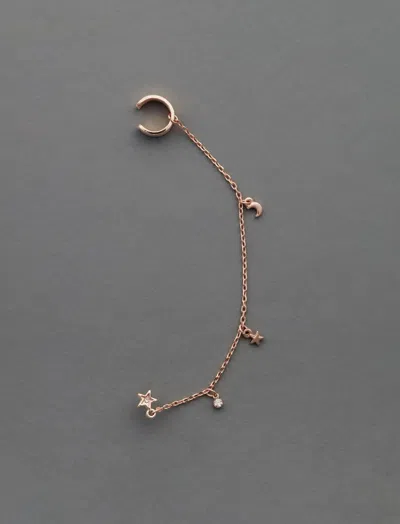 Lucky Brand Rose Gold Ear Cuff Chain In Pink