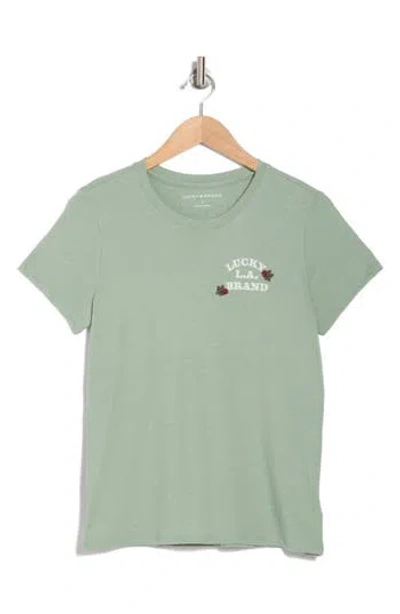 Lucky Brand Roses Logo Graphic T-shirt In Green Bay