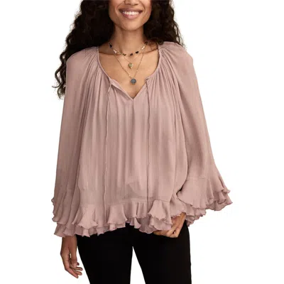 LUCKY BRAND LUCKY BRAND RUFFLE CHIFFON TRAPEZE TOP