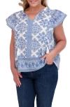 Lucky Brand Ruffle Print Top