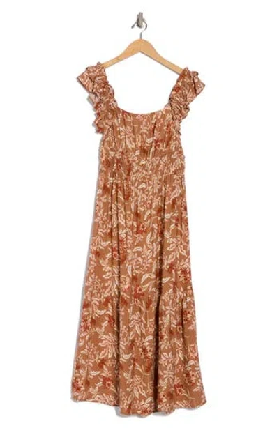 Lucky Brand Ruffle Strap Tiered Midi Sundress