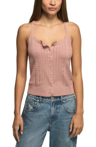 Lucky Brand Ruffle Trim Sweater Camisole In Pink