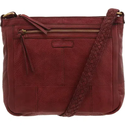 Lucky Brand Ryla Womens Textured Leather Crossbody Handbag In Red