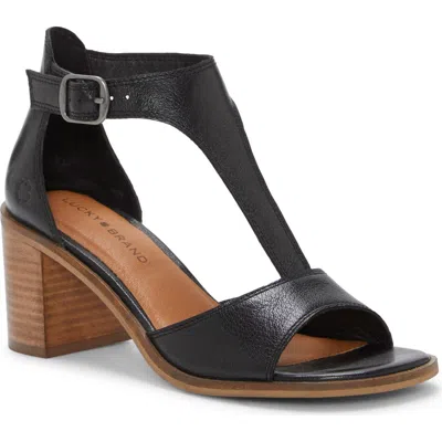 Lucky Brand Women's Sabeni T-strap Block-heel City Sandals In Black