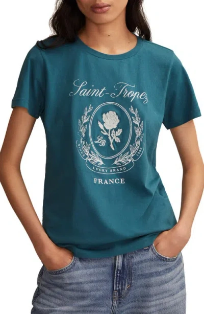 LUCKY BRAND LUCKY BRAND SAINT TROPEZ FRANCE COTTON GRAPHIC T-SHIRT