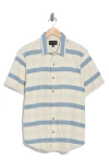 Lucky Brand San Gabriel Dobby Stripe Short Sleeve Cotton Button-up Shirt In Multi
