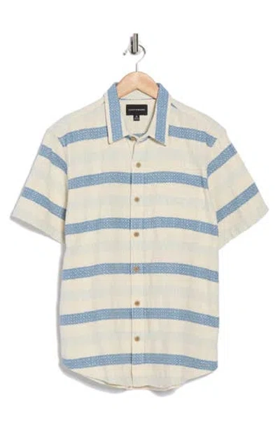 Lucky Brand San Gabriel Dobby Stripe Short Sleeve Cotton Button-up Shirt In Multi