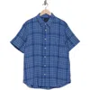 Lucky Brand San Gabriel Plaid Short Sleeve Button-up Shirt In Blue Plaid