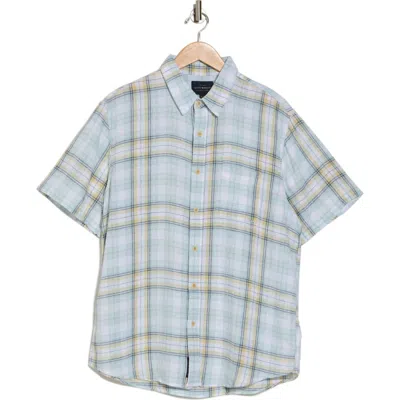 Lucky Brand San Gabriel Plaid Short Sleeve Button-up Shirt In Teal Plaid