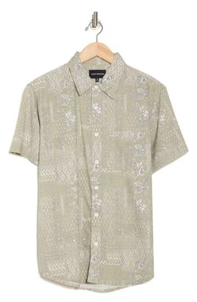 Lucky Brand San Gabriel Short Sleeve Button-up Shirt In Gray