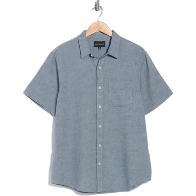 Lucky Brand San Gabriel Short Sleeve Cotton Button-up Shirt In Blue