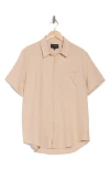 Lucky Brand San Gabriel Short Sleeve Linen Blend Button-up Shirt