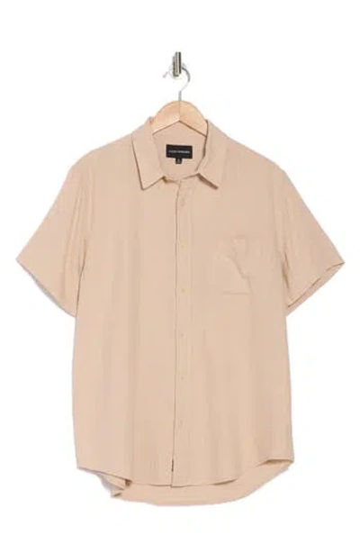 Lucky Brand San Gabriel Short Sleeve Linen Blend Button-up Shirt