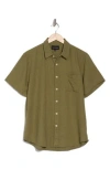 Lucky Brand San Gabriel Short Sleeve Linen Blend Button-up Shirt