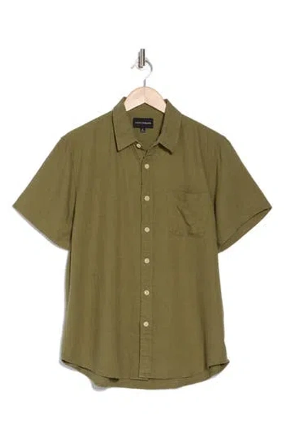 Lucky Brand San Gabriel Short Sleeve Linen Blend Button-up Shirt
